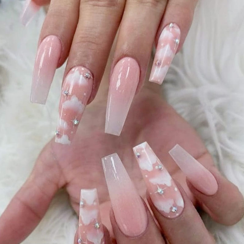 Women's Detachable Long Ballerina Nail Stickers My Store