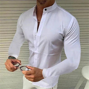 Men's Shirt Made Of Pure Colored Imitation Silk Fabric My Store