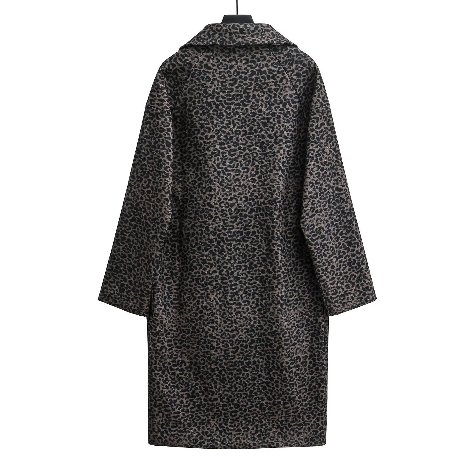 Women's Loose Blended Animal Print Coat My Store