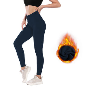 Women's High Waist Belly Contracting Warm Yoga Sports Leggings My Store