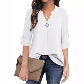 V-neck Shirt Long Sleeve With Cuff My Store