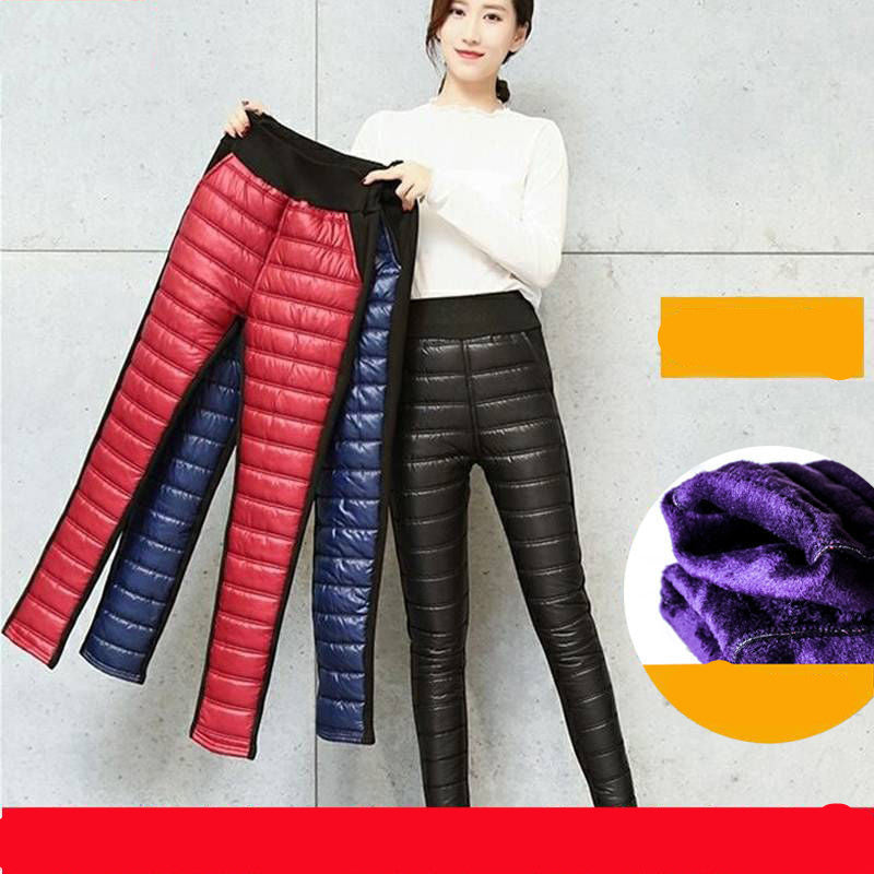 Mom's Pants Show Thin High Waist And Plush Cotton Pants My Store