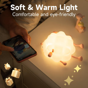 Cute Silicone Night Lights Sheep Cartoon Bedroom Lamp For Children's Room Decor Rechargeable Timing Dimming Sleep Night Light My Store