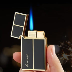 Bao B813 Gas Lighters Metal Langsheng Steel Tone Direct Punching Windproof Blue Flame Electronic Lighter My Store