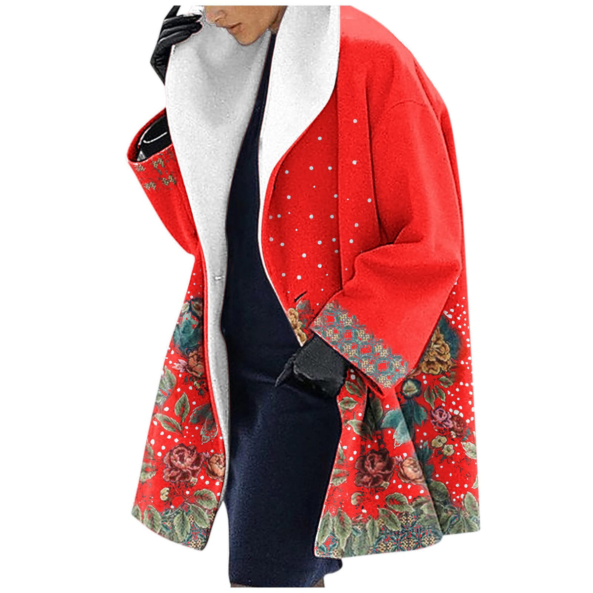 Mid-length Fall And Winter Lapels Loose Casual Hooded Coat My Store