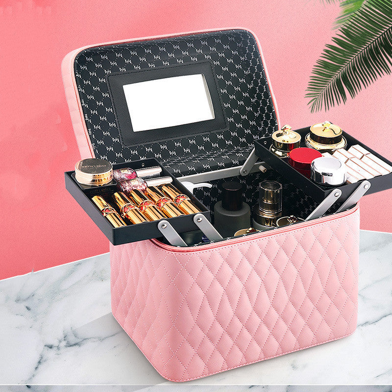 Large Capacity Korean Style Portable Cosmetics Storage Box Travel Wash Cosmetic Case My Store