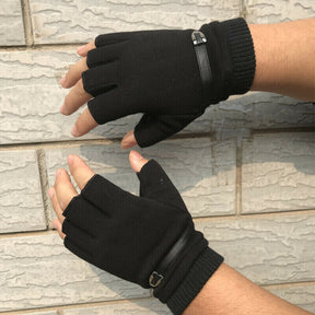 Mens Fingerless Gloves Magic Half Finger Winter Typing Touch Thermal Gloves Gift My Store