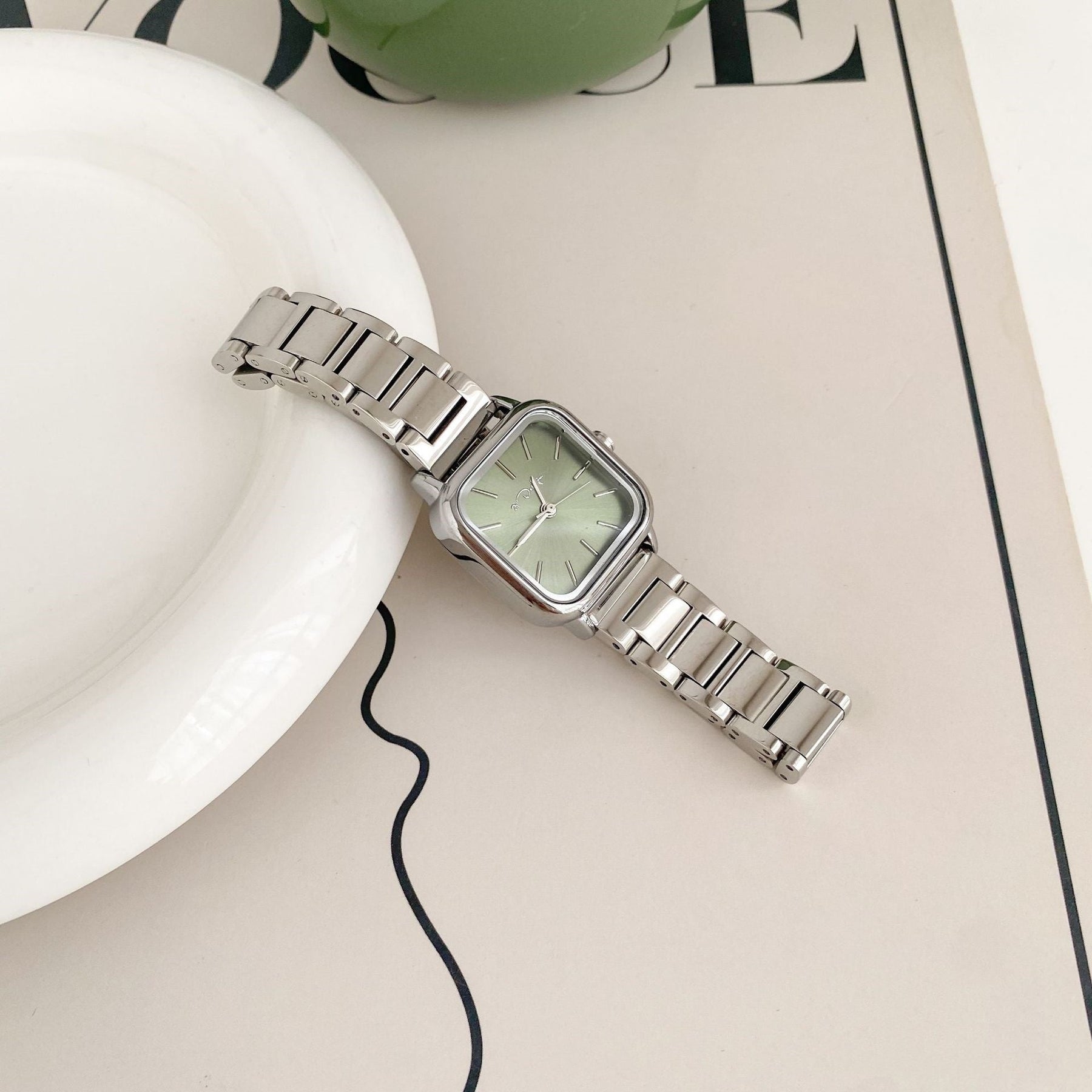 Retro Small Square Watch Female Steel Strap Watch My Store