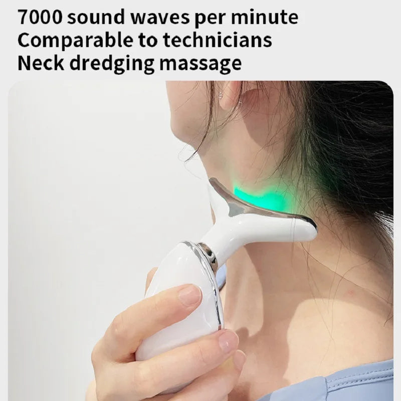 Neck Face Beauty Device Colorful LED Photon Therapy Skin Tighten Reduce Double Chin Anti Wrinkle Remove Lifting Massager My Store