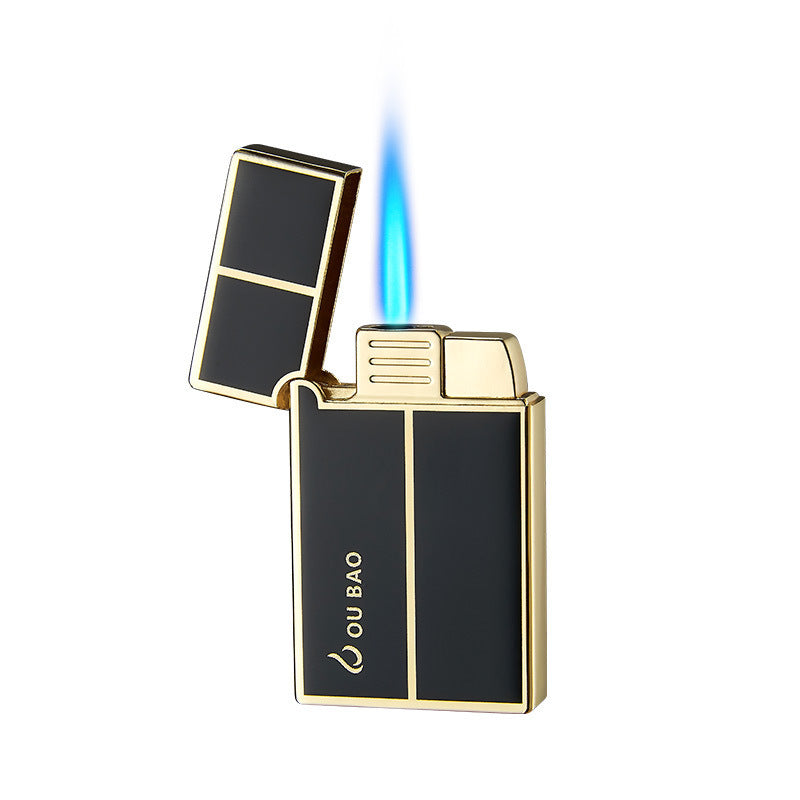 Bao B813 Gas Lighters Metal Langsheng Steel Tone Direct Punching Windproof Blue Flame Electronic Lighter My Store