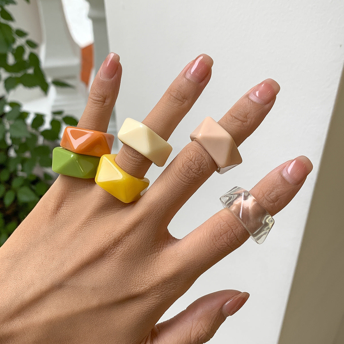 Geometric Candy Color Acrylic Simple Bracelet Ring My Store