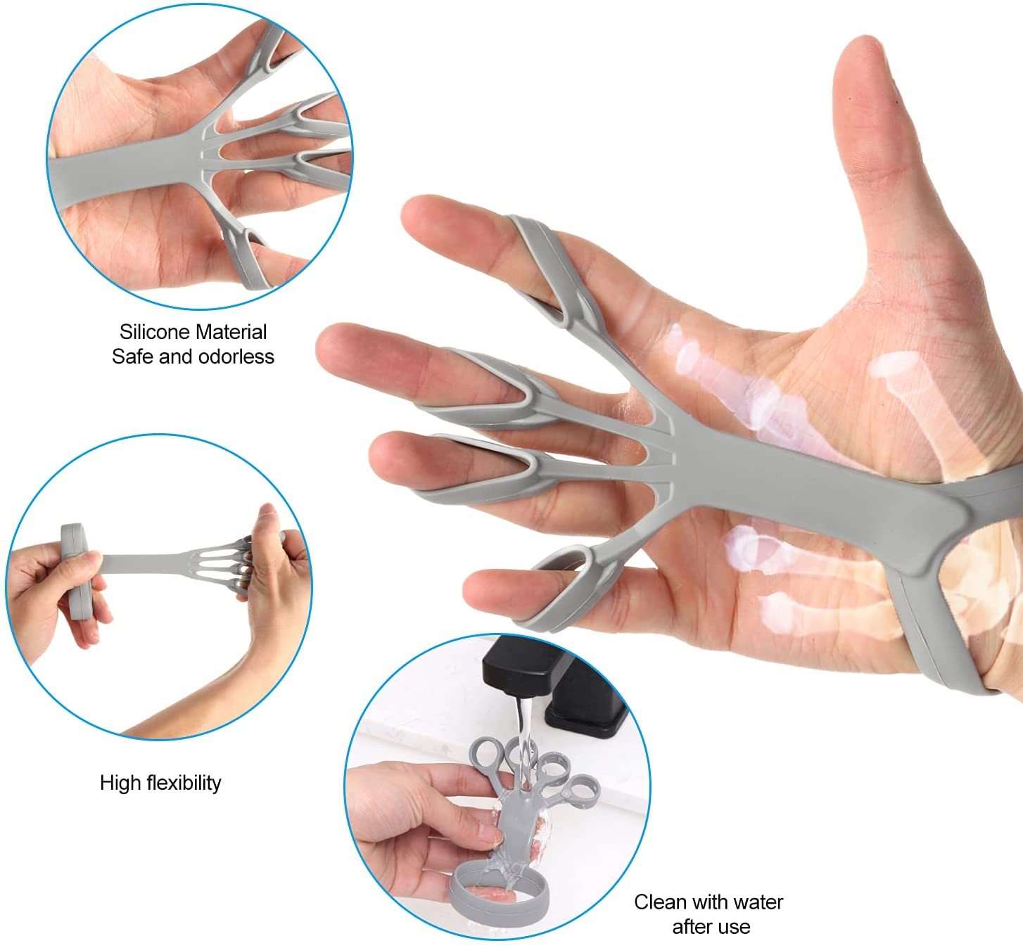 Silicone Grip Device Finger Exercise Stretcher Arthritis Hand Grip Trainer Strengthen Rehabilitation Training To Relieve Pain My Store