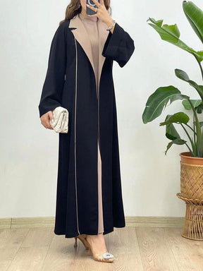 Fashion Colorblock Long Cardigan Trench Coat My Store