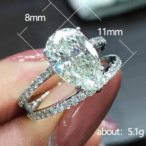 Pear-shaped Water Drop Zircon Double Line Single Ring My Store