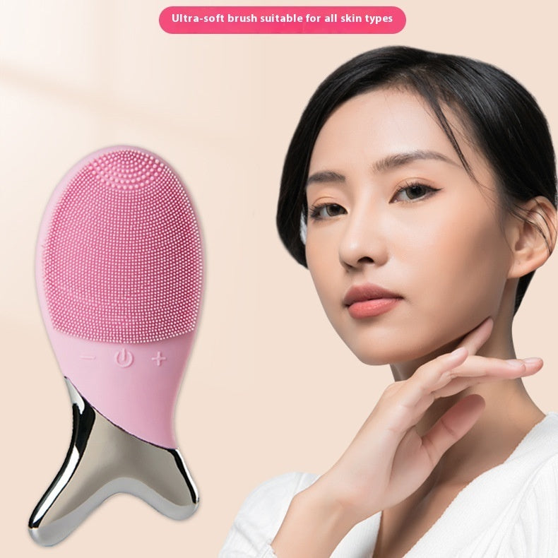 Silicone Gel Cleansing System Electric Facial Nstrument Cleaning Brush Pores Inductive Therapeutical Instrument Vibration Massager My Store