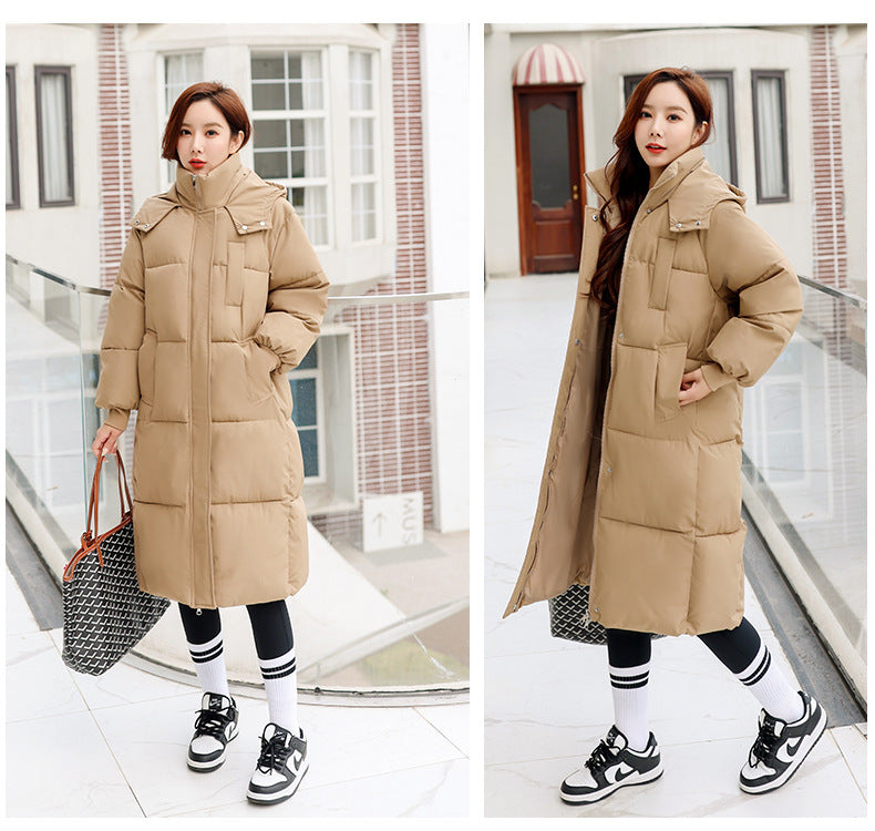 Long Over-the-knee Cotton-padded Coat Women's Loose Down Cotton-padded Jacket My Store