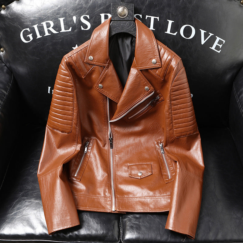 Spring And Autumn Slim-fitting Biker Leather Jacket My Store