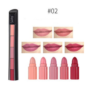 Matte 5-color Lipstick Set Velvet Lip Stick Non-stick Lip Gloss Long Lasting Waterproof Sexy Red Lipstick My Store