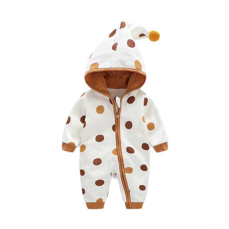 Cotton Printed Baby Hooded Crawling Bodysuit My Store