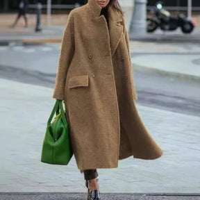 Pure Color Warm Keeping Woolen Coat My Store