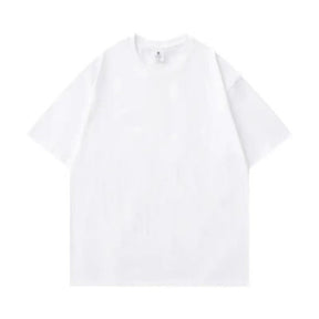 Plus Size Cotton Men's Blank T-Shirt White Oversized Retro Solid Color T-Shirt Large Size Men's Women's Fashion Short Sleeve Men's T-Shirt My Store