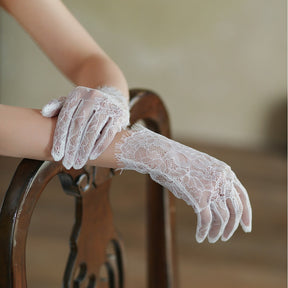 New Super Fairy White Lace Tulle Bride Photo Gloves My Store