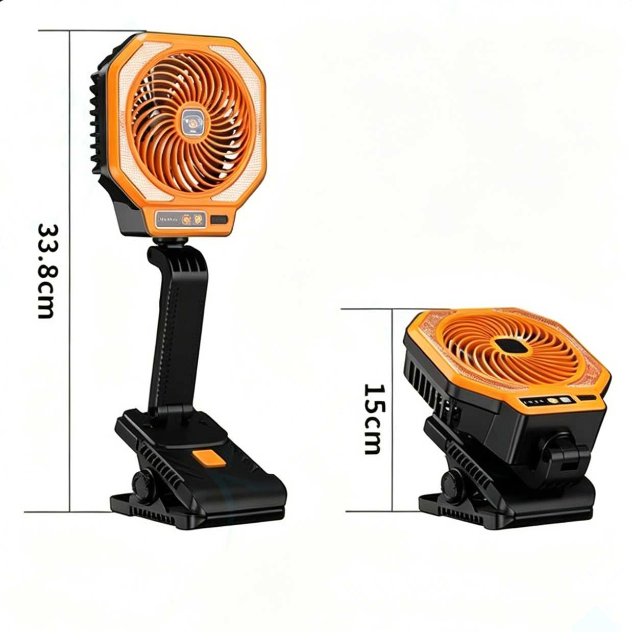 2-in-1 Portable Camping Fan with LED Light USB-C Rechargeable - Image 2