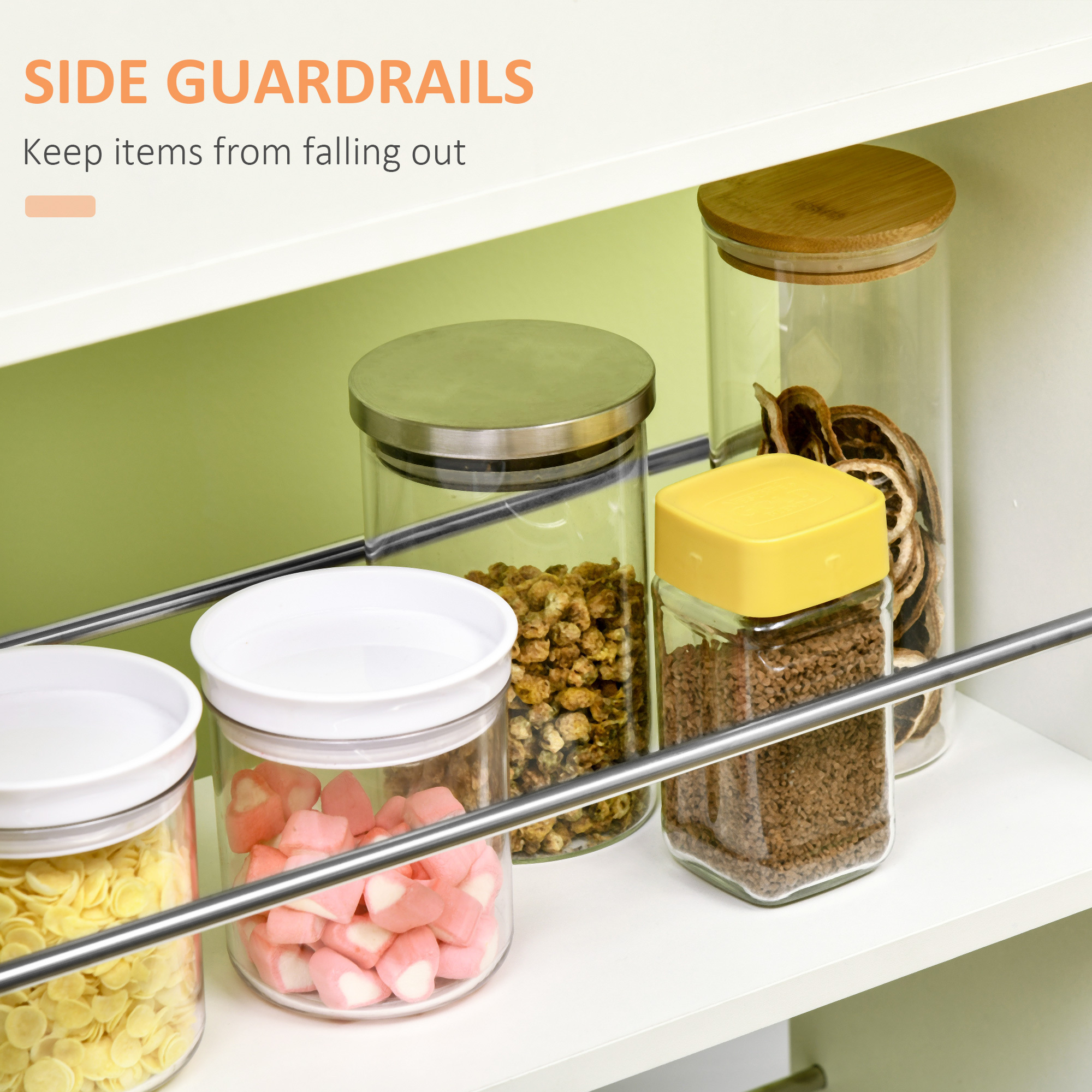3- tier Slim Storage Cart, Rolling Narrow Kitchen Cart on Wheels for Small Place, Slide Out Side Utility Cart for Bathroom, Laundry - Image 6