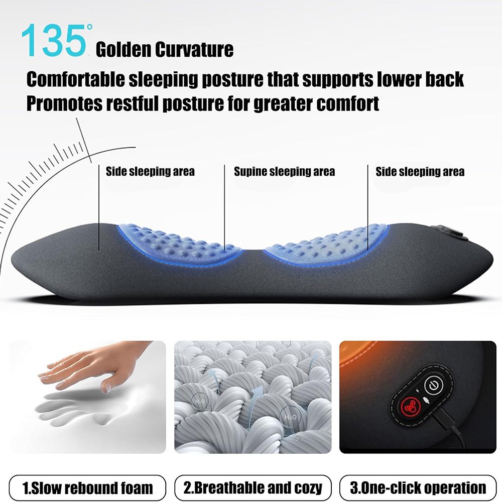 3-in-1 Electric Lumbar Support Pillow with Heat, Vibration and Traction, Triple Fusion Back Massager for Bed or Chair, Lumbar Support Cushion for Lower Back & Spine Support - Image 10