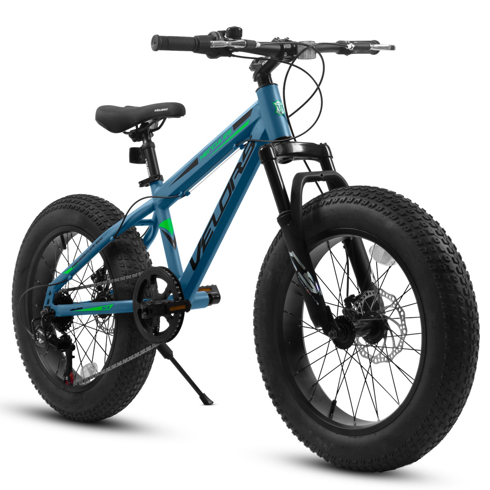 V20235 20 Inch Fat Tire Bike 7 Speed Mountain Bike, Dual Disc Brakes, High Carbon Steel Frame, Front Suspension, Mountain Buggy, City Commuter City Bike, Fat Tire Bike - Image 8